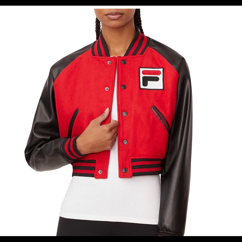 Fila Cropped Leather Jacket - Picture 1 of 2